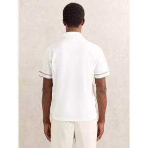 REISS Zain Textured Half-Zip Tipped Polo Shirt